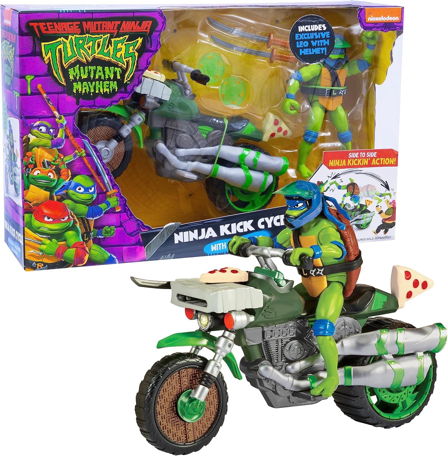 Figuras Y Minimundos Famosa Ninja Kick Cycle Vehiculo multicolor para niños