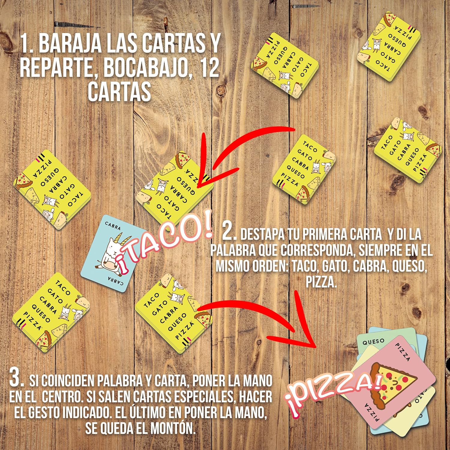 Juegos De Mesa Ludilo Taco, Gato, Cabra, Queso, Pizza  multicolor para unisex