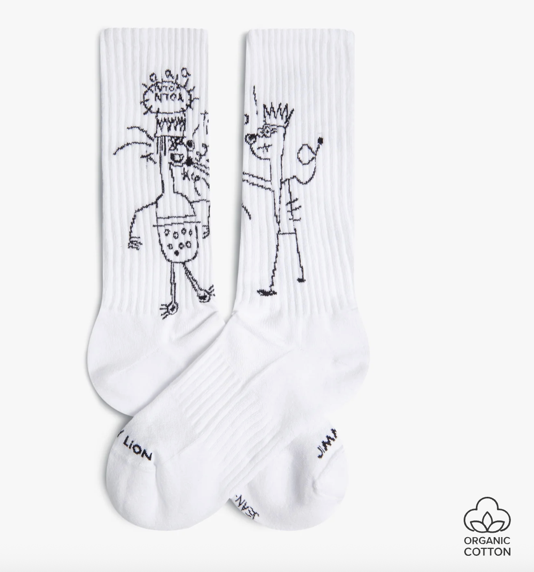 Calcetines Jimmy Lion Athletic Basquiat Tko Untitled blanco para unisex