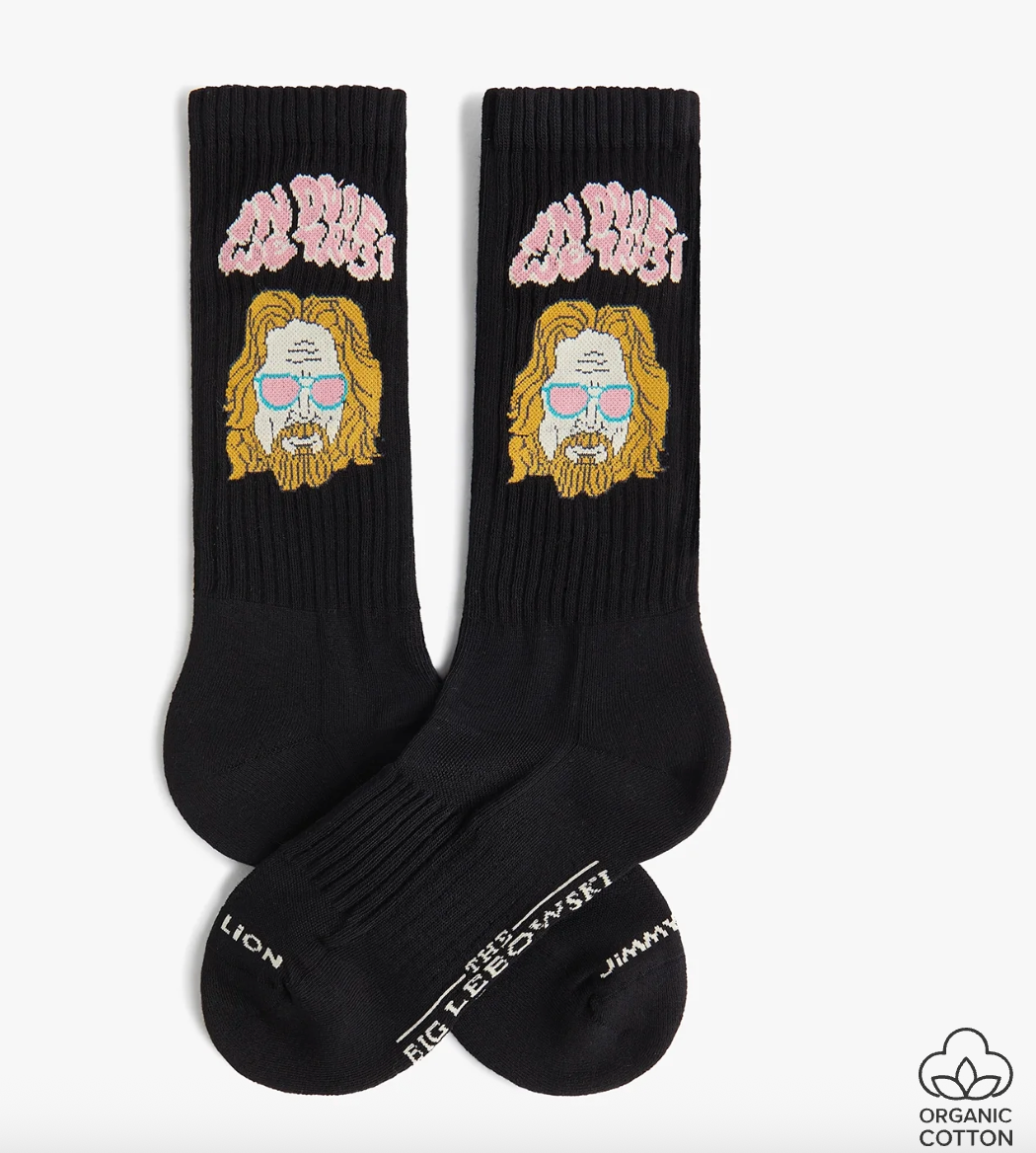 Calcetines Jimmy Lion Athletic The Big Lebowski In Dude We Trust negro para unisex