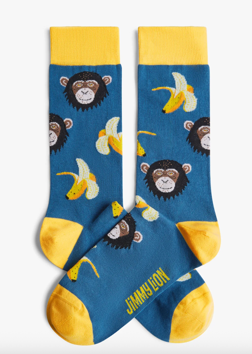 Calcetines Jimmy Lion Monkeys & Bananas azul para unisex