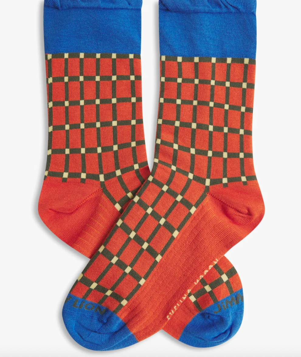 Calcetines Jimmy Lion Evelina Kroon Pattern 2 naranja/azul para unisex