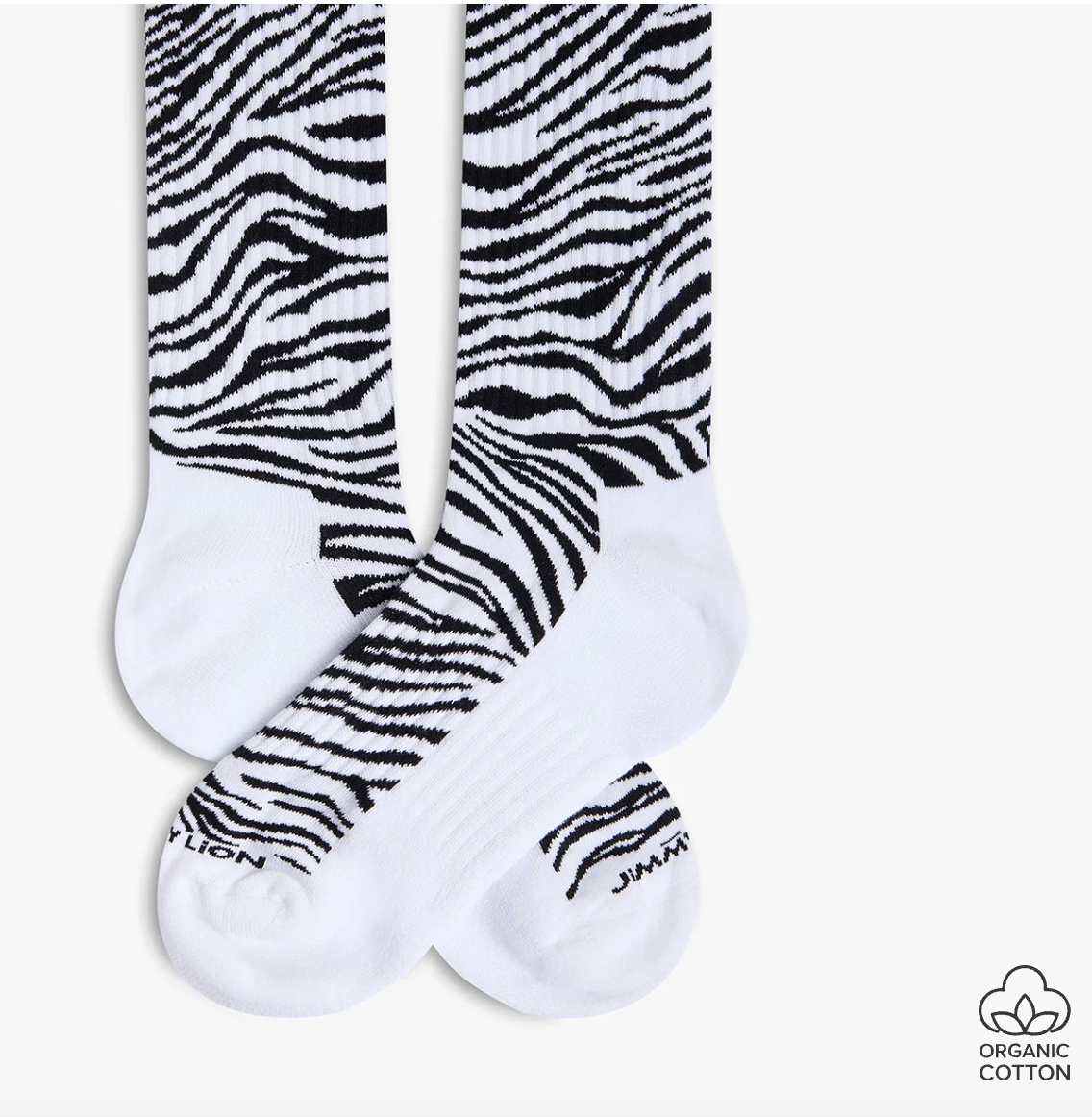 Calcetines Jimmy Lion Athletic Zebra Print blanco para unisex