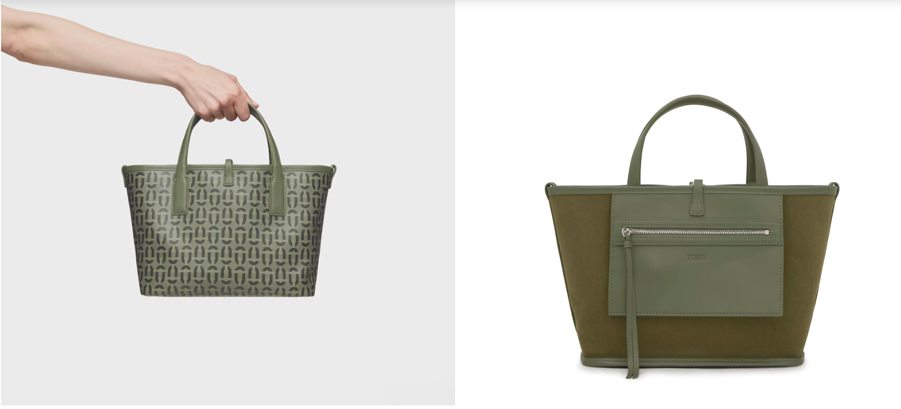 Bolsos Y Mochilas Tous Capazo Double Way Manifesto verde para mujer