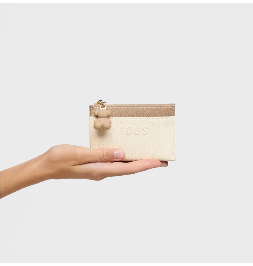 Carteras Y Monederos Tous Tarj Audree Saffiano beige para mujer