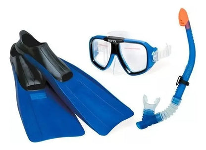 Aire Libre Intex Set De Buceo - Gafas,Tubo Y Aletas 38-40 multicolor para unisex