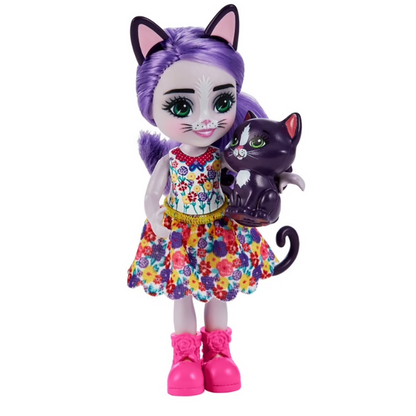 Muñecas Y Peluches Mattel Games Enchantimals-Muñeca Cabery Cat & Pawla multicolor para niños