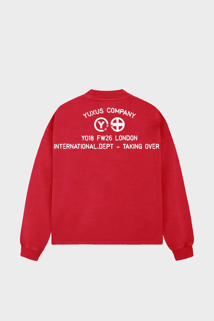 Sudadera Yuxus Fined Crewneck rojo para hombre