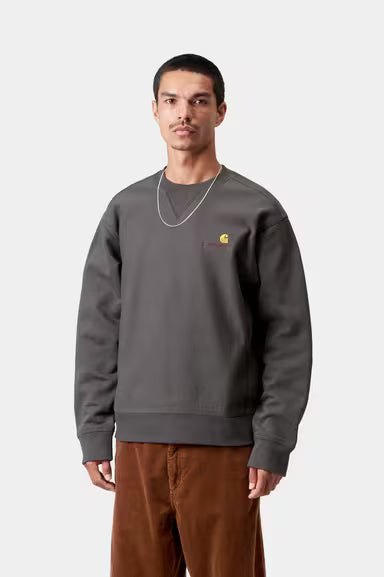 Sudadera Carhartt American Script Sweat gris para hombre