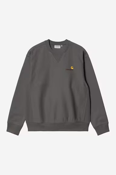 Sudadera Carhartt American Script Sweat gris para hombre