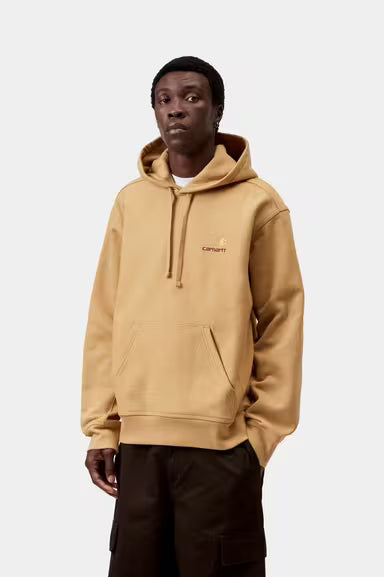 Sudadera Carhartt Hooded American Script beige para hombre