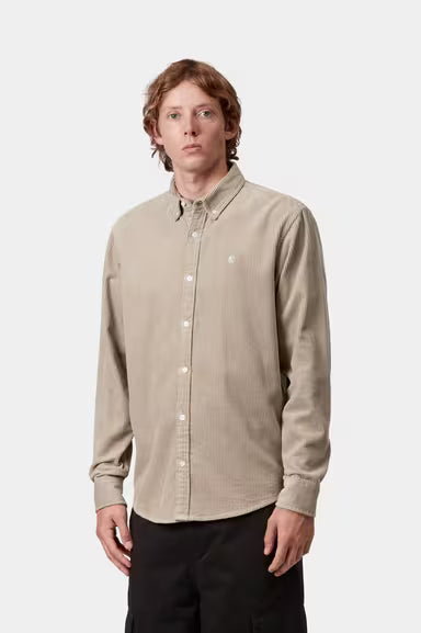 Camisas Carhartt Madison Cord Shirt beige para hombre