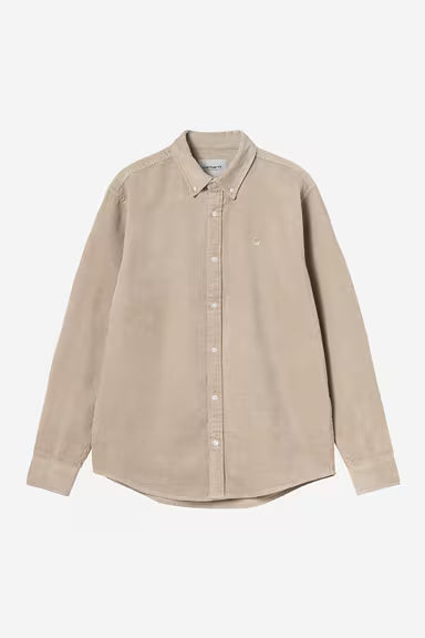 Camisas Carhartt Madison Cord Shirt beige para hombre