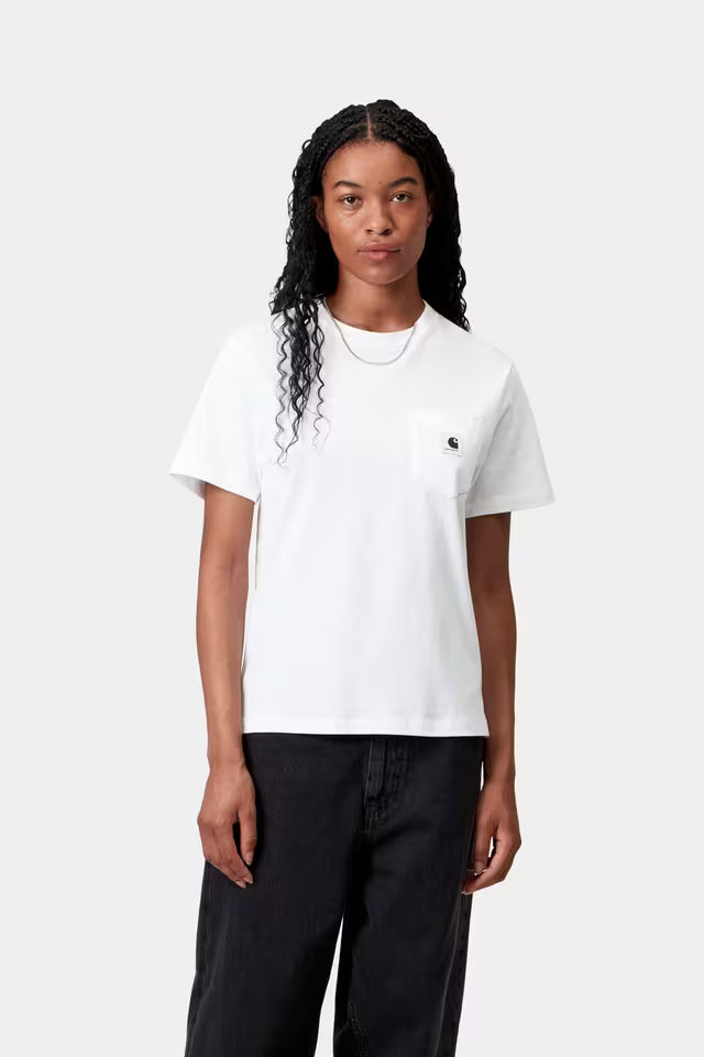 Camiseta Carhartt W S/S Pocket  blanco para mujer