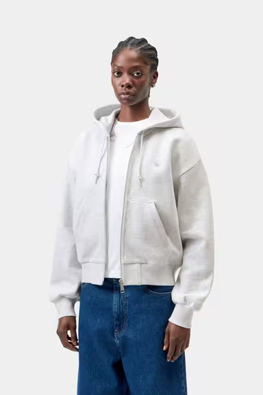 Sudadera Carhartt W´Hooded Casey Jacket gris para mujer