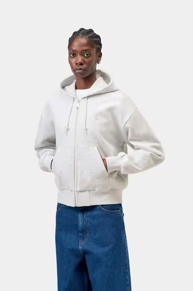 Sudadera Carhartt W´Hooded Casey Jacket gris para mujer