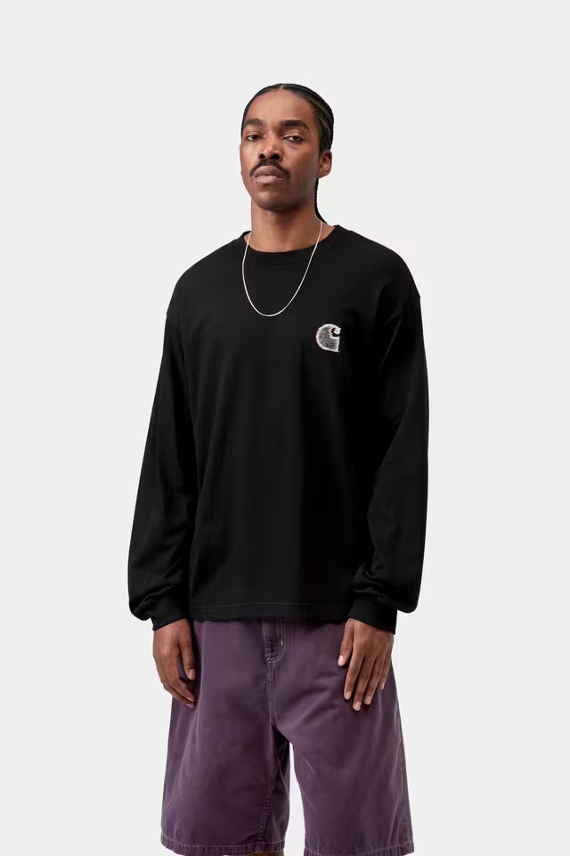 Camiseta Carhartt L/S Mind Your Head negro para unisex