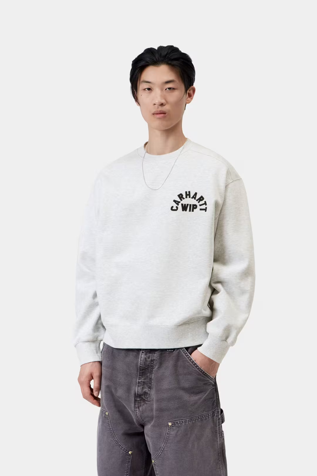 Sudadera Carhartt Arch Script Sweat gris para hombre