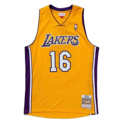 Camiseta Mitchell & Ness Nba Gold Jersey Lakers 2009 Pau Gasol
