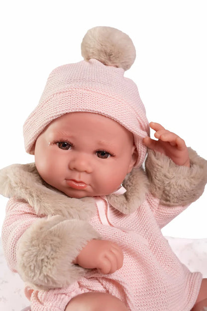 Muñecas Y Peluches Muñecas Antonio Juan Recien Nacida Luca Con Mantita Flores rosa para niños