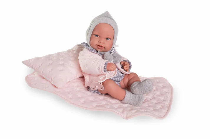 Muñecas Y Peluches Muñecas Antonio Juan Recien Nacida Pipa Manta Acolchada rosa para niños