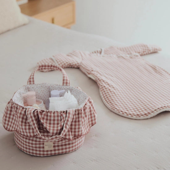 En Casa Walking Mum Cesta Organizadora Praliné Vichy Moka multicolor para bebe