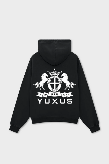 Sudadera Yuxus Press Hoodie negro para hombre