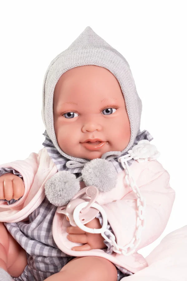 Muñecas Y Peluches Muñecas Antonio Juan Recien Nacida Pipa Manta Acolchada rosa para niños