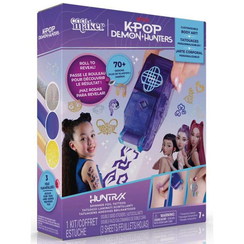 Otros Spin Master Kpop Demon Hunters Cool Maker-Tatuajes Personalizables Temporales morado para niños