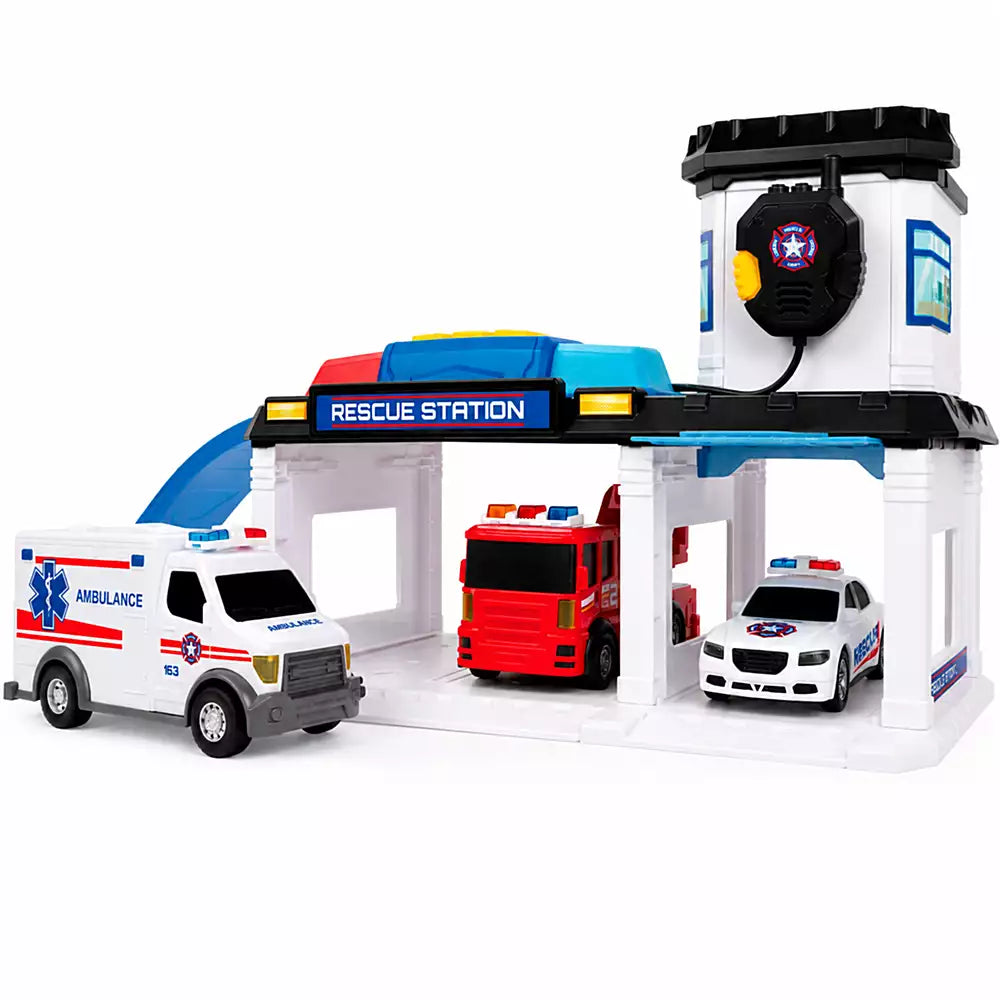 Vehículos Y Radiocontrol Toy Planet Estacion De Bomberos azul para niños