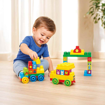Construcciones Y Puzzles Toy Planet Bloques Set De Tren 76 Piezas multicolor para niños
