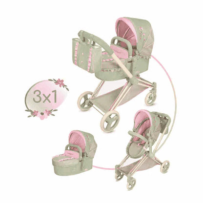 Muñecas Y Peluches De Cuevas Toys Botanic Coche De Muñeca 3X1 Plegable 50 multicolor para niños