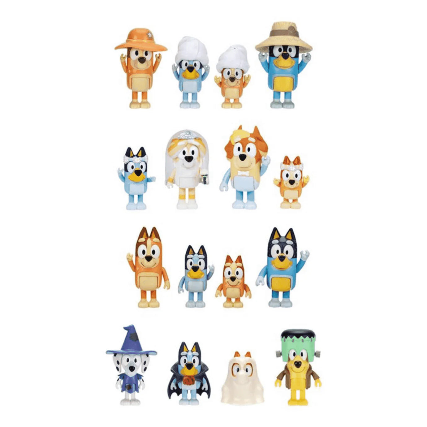 Figuras Y Minimundos Famosa Bluey Pack De 4 Figuras -Bandit,Bingo,Bluey & Chilli multicolor para niños