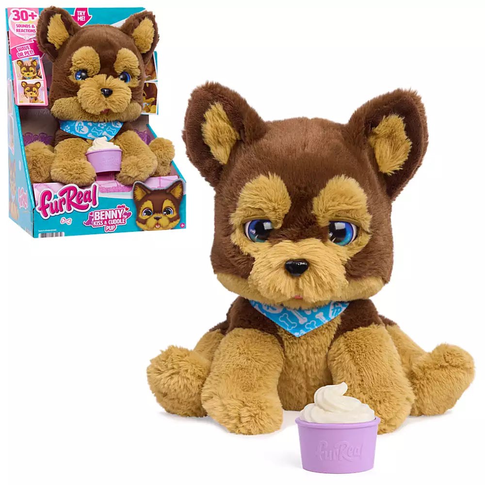 Muñecas Y Peluches Toy Planet Furreal Benny The Kiss & Cuddle Pup marrón para niños