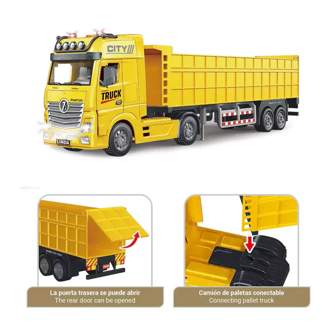 Electrónicos Toy Planet Camión Contenedor Fricción amarillo para niños