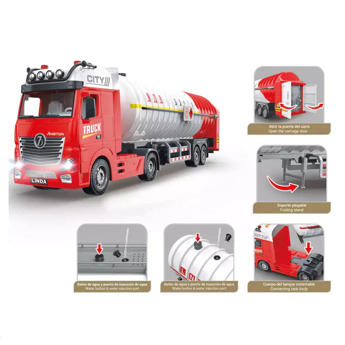 Vehículos Y Radiocontrol Toy Planet Motor Planet - Camión Cisterna rojo para niños