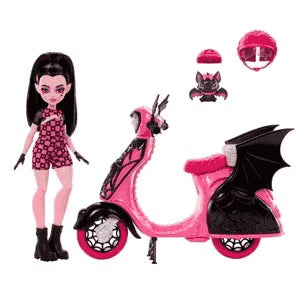 Muñecas Y Peluches Mattel Games Monster High Draculaura Y Su Scooter multicolor para niños