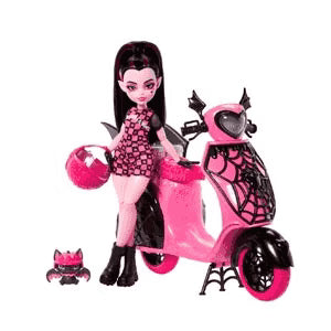 Muñecas Y Peluches Mattel Games Monster High Draculaura Y Su Scooter multicolor para niños