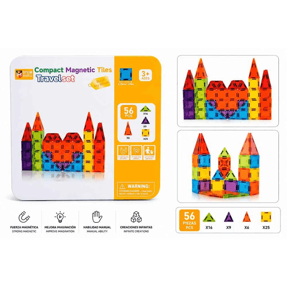 Juegos De Mesa Toy Planet Bloques Magneticos 56 Pzs multicolor para niños
