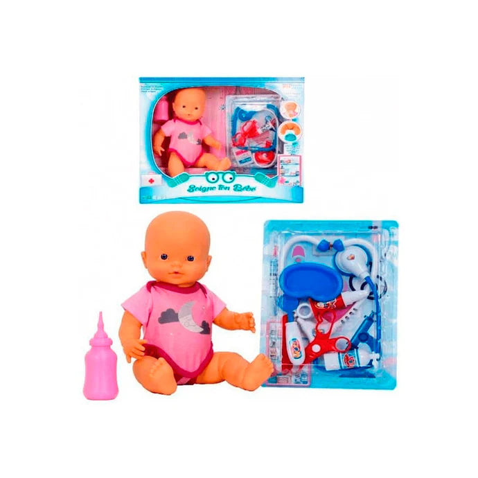 Muñecas Y Peluches Vicam Pequebb - Bebé Doctor Con Accesorios Para El Cuidado Del Bebé multicolor para niños