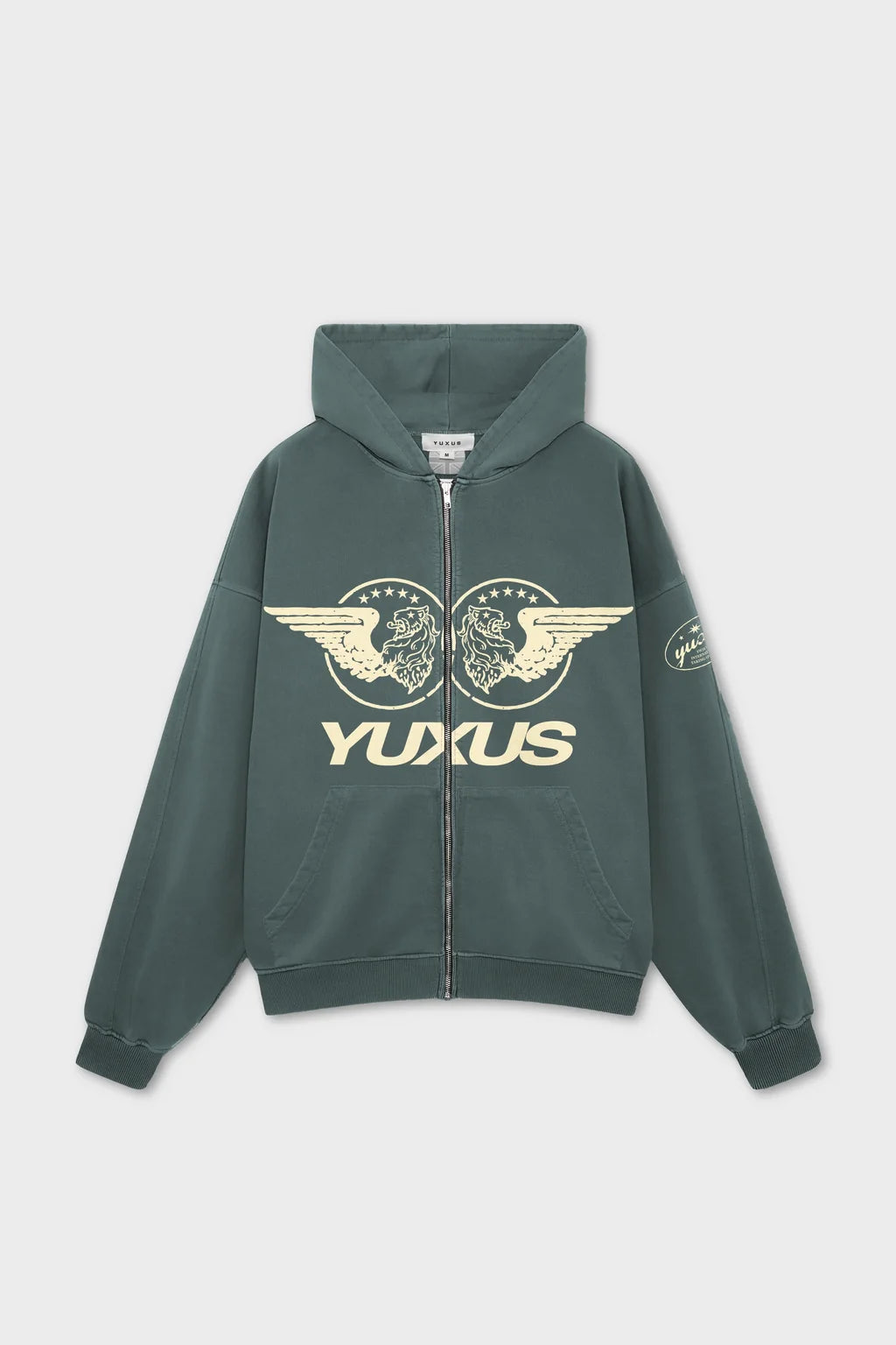 Sudadera Yuxus Vane Zip verde para hombre