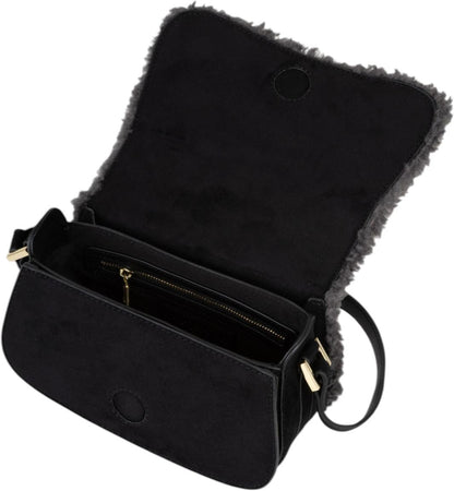 Bolsos Y Mochilas Valentino  Iceland Teddy Negro Con Solapa gris para mujer