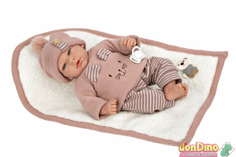 Muñecas Y Peluches Muñecas Arias Bebé Elegance 40 Cm Andie Rosa Con Manta - Muñeco Con Peso Real rosa para niños