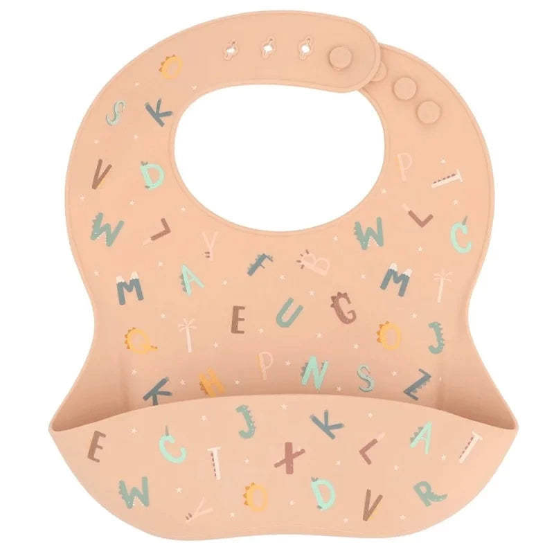 Para Comer Tutete Babero Silicona Con Depósito Funny Letters marrón para bebe