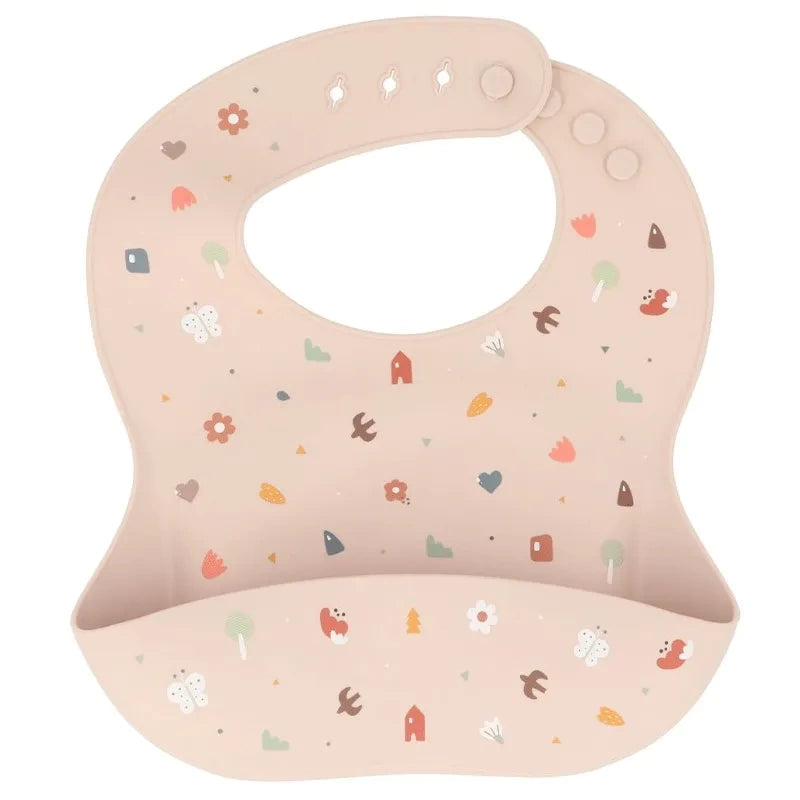 Para Comer Tutete Babero Silicona Con Depósito Geometric Nature beige para bebe