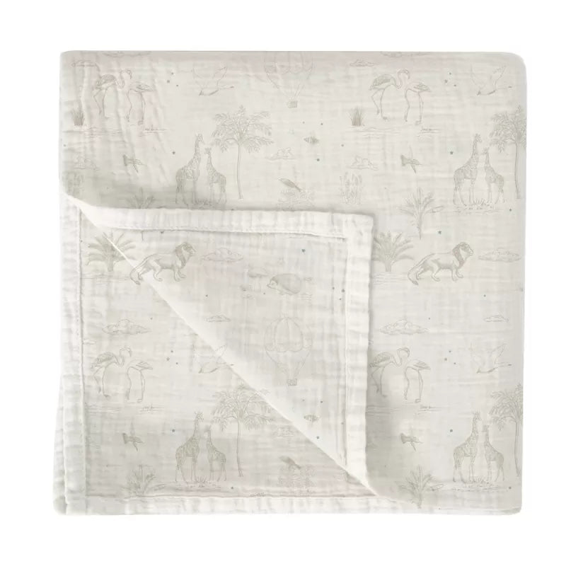 Paseo Bimbidreams Muselina Bambú 120X120 Cm Noe B/Lino blanco para bebe