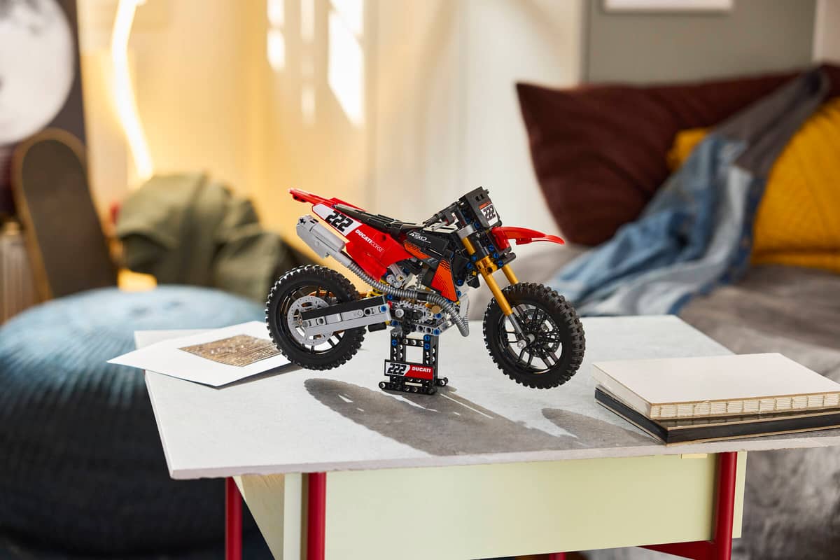 Construcciones Y Puzzles Lego Moto Ducati Desmo450 Mx Factory rojo para niños