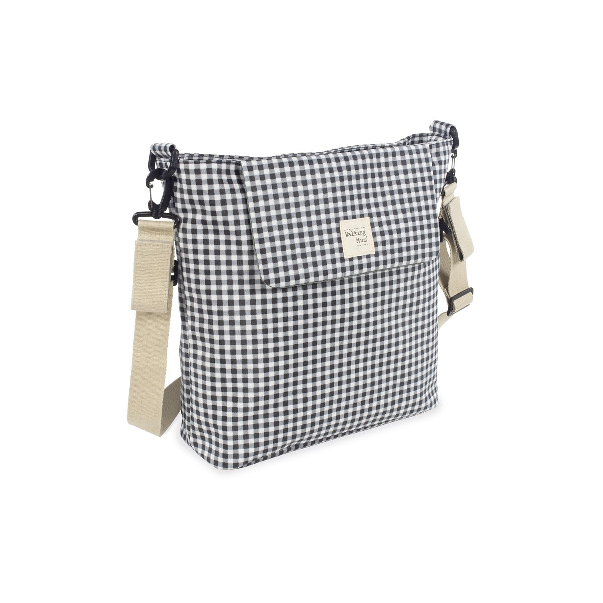 Paseo Walking Mum Bolso Canastilla I Love Vichy Negro negro para bebe