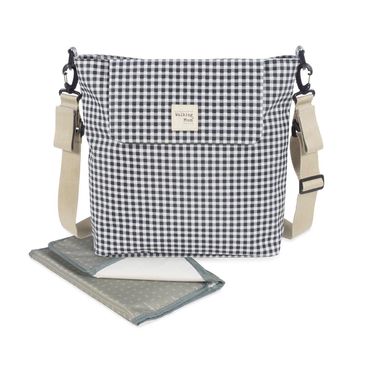Paseo Walking Mum Bolso Canastilla I Love Vichy Negro negro para bebe