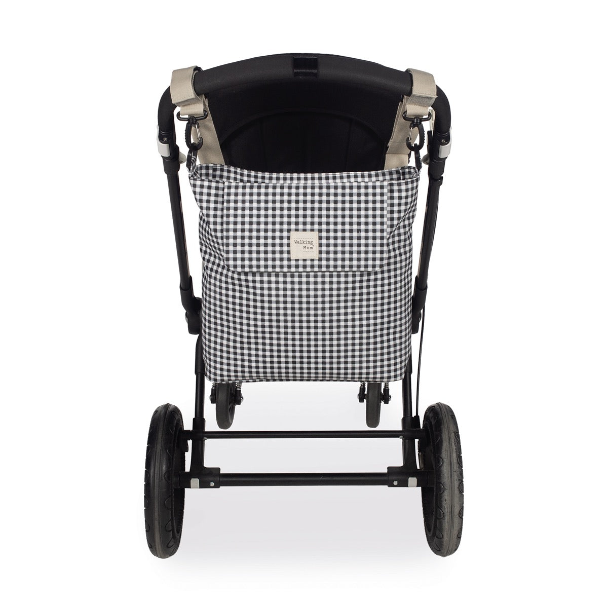 Paseo Walking Mum Bolso Canastilla I Love Vichy Negro negro para bebe
